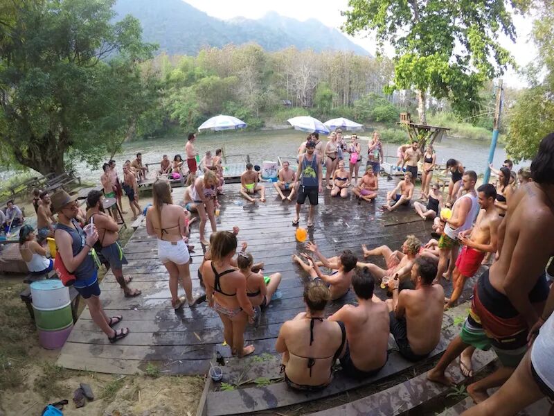 Float into Laos’ riverside beach club energy